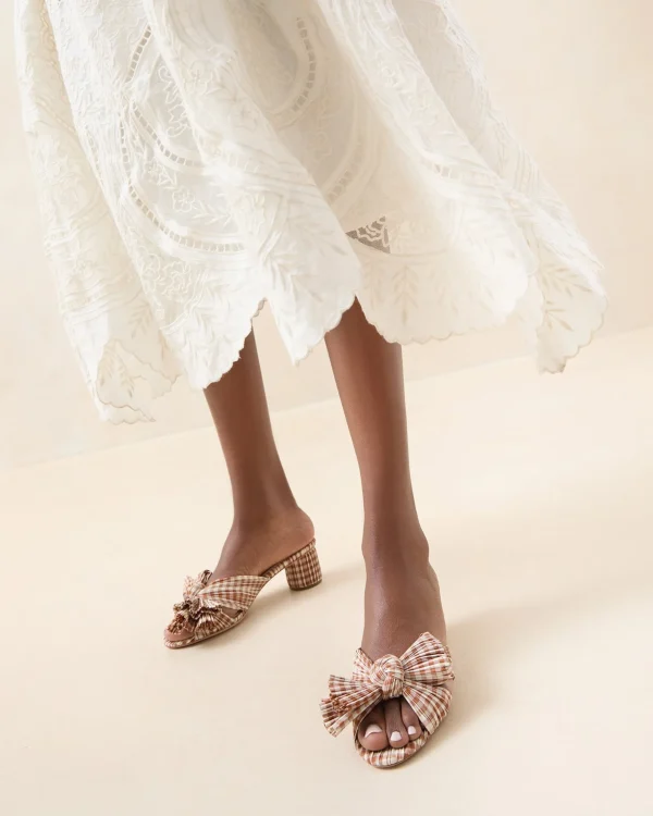 Best Emilia Pleated Bow Heel Heeled Sandals