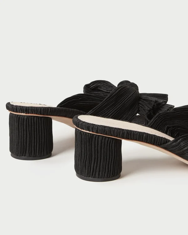 Best Emilia Pleated Bow Heel Heeled Sandals