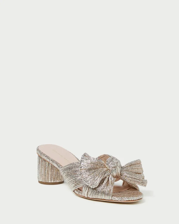 Best Emilia Pleated Bow Heel Heeled Sandals