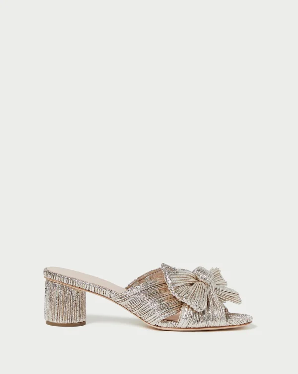 Best Emilia Pleated Bow Heel Heeled Sandals