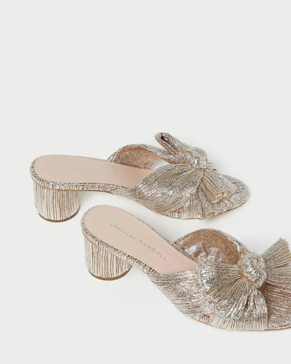 Best Emilia Pleated Bow Heel Heeled Sandals