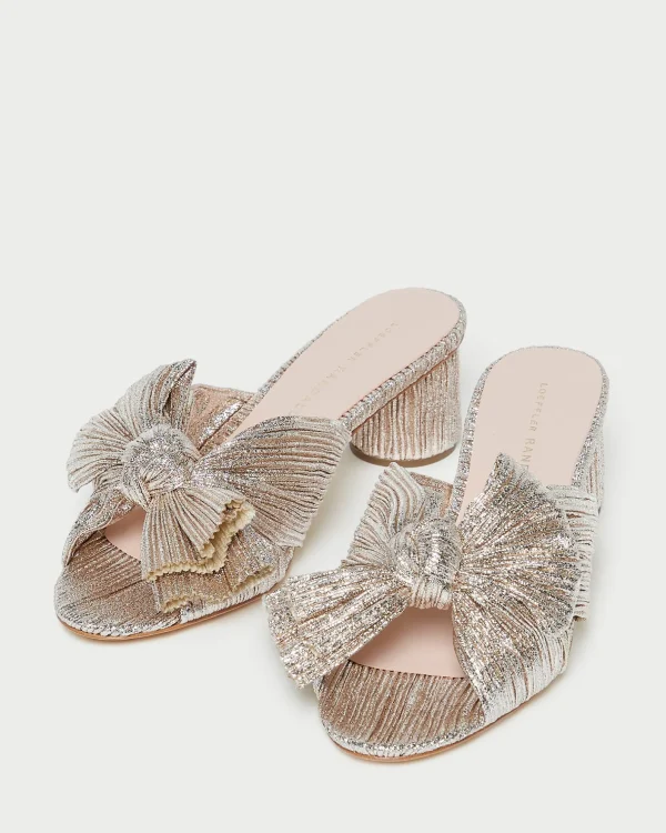 Best Emilia Pleated Bow Heel Heeled Sandals