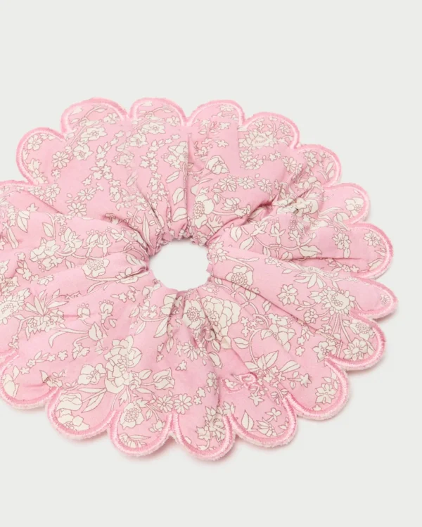 Cheap Frankie Pink Floral Scallop Scrunchie Accessories