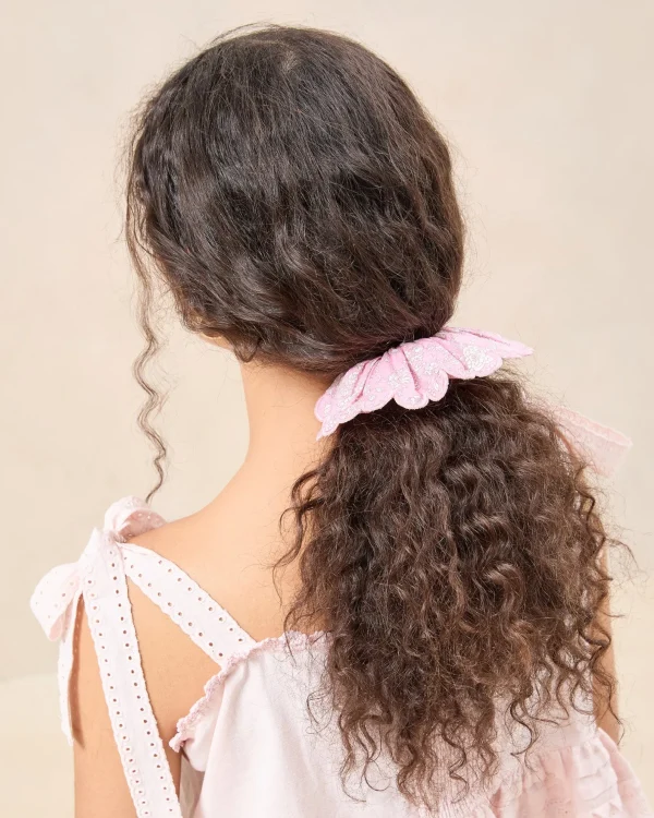 Cheap Frankie Pink Floral Scallop Scrunchie Accessories