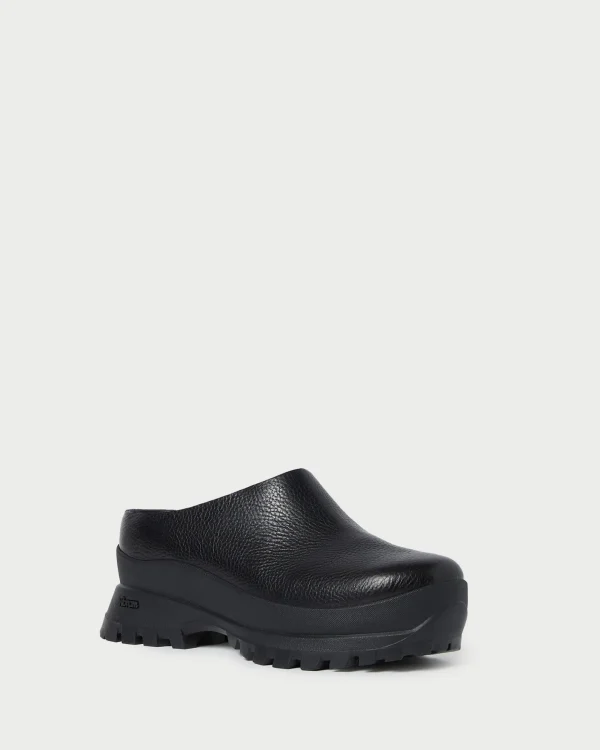 Outlet Gemma Black Leather Lug Mule Jessie Loves | Flats & Loafers