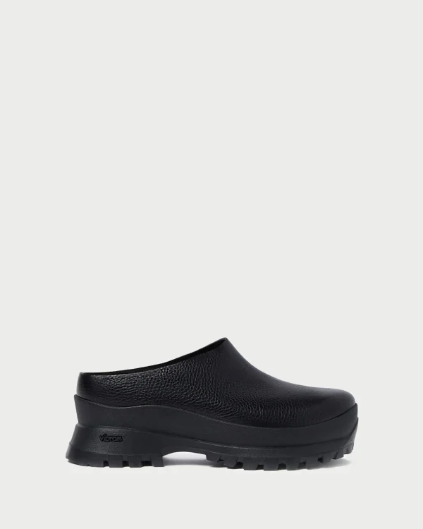 Outlet Gemma Black Leather Lug Mule Jessie Loves | Flats & Loafers