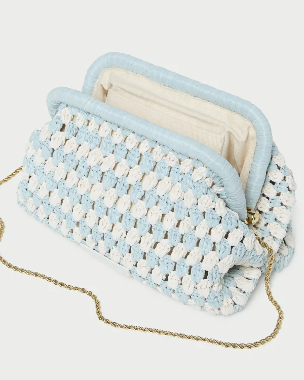 Cheap Glenda Blue/Cream Crochet Clutch FOR THE GUESTS | Clutches