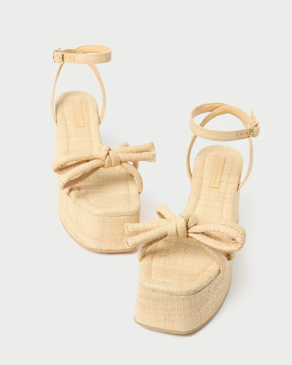 New Hudson Natural Raffia Platform Sandal Vacation Shop | Flat Sandals
