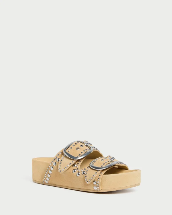 Shop Jack Espresso Leather Studded Sandal Flat Sandals