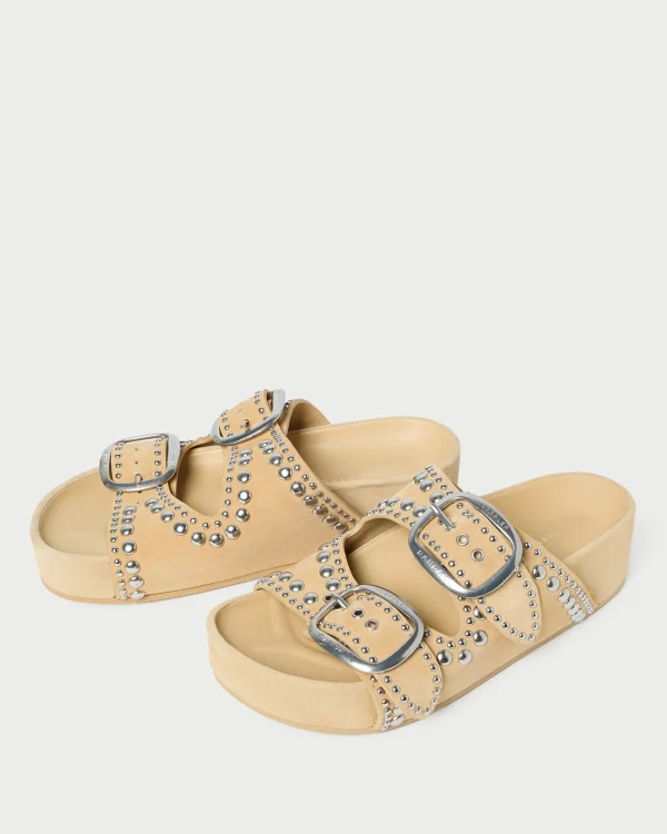 Shop Jack Espresso Leather Studded Sandal Flat Sandals
