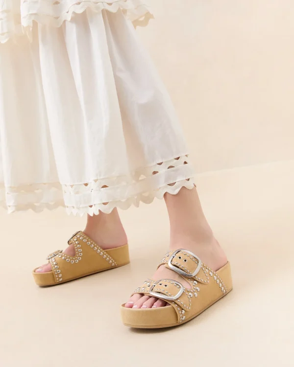Shop Jack Espresso Leather Studded Sandal Flat Sandals