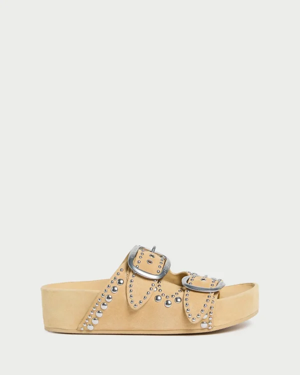 Sale Jack Saffron Suede Studded Sandal Flat Sandals