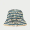 Discount Jocelyn Blue/Natural Bucket Hat Accessories