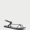 Sale Lara Black Leather Sandal FOR THE GUESTS | Flat Sandals