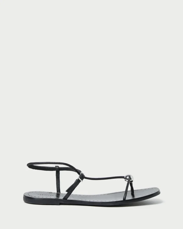 Sale Lara Black Leather Sandal FOR THE GUESTS | Flat Sandals