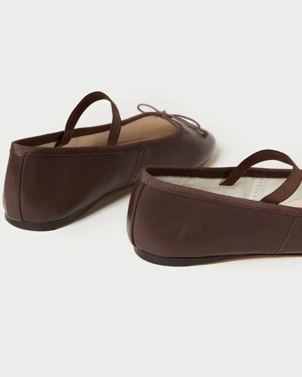Clearance Leonie Chocolate Leather Flat Flats & Loafers