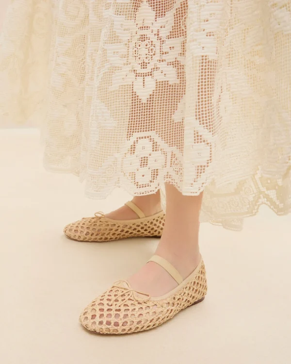 Shop Leonie Natural Crochet Ballet Flat Casual Staples | Vacation Shop
