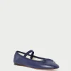 Fashion Leonie Navy Leather Ballet Flat Flats & Loafers