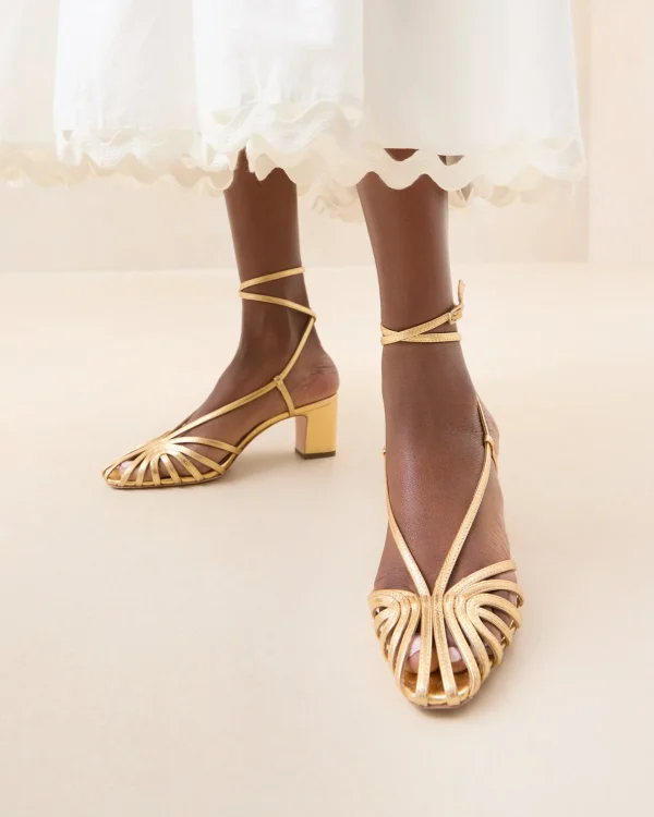 Shop Livvy Pink Moiré Heeled Sandal FOR THE GUESTS | Heeled Sandals