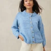 Store Maddie Blue Mock Neck Cardigan Knitwear