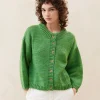 Shop Maddie Sapphire Mock Neck Cardigan Knitwear