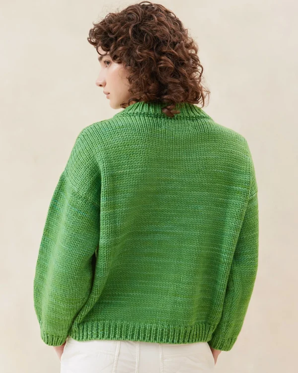 Shop Maddie Sapphire Mock Neck Cardigan Knitwear