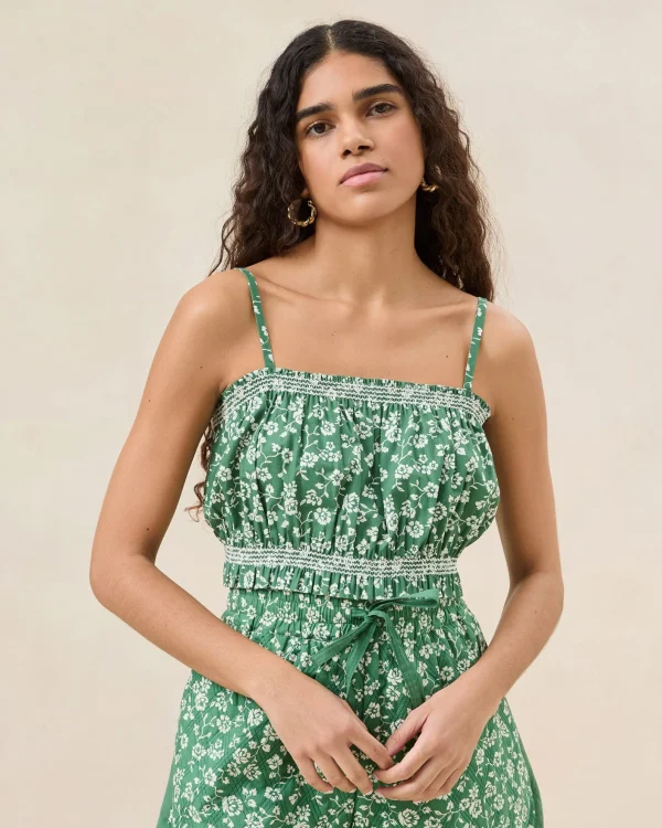 Online Maggie Blue/Cream Cinched Camisole Tops
