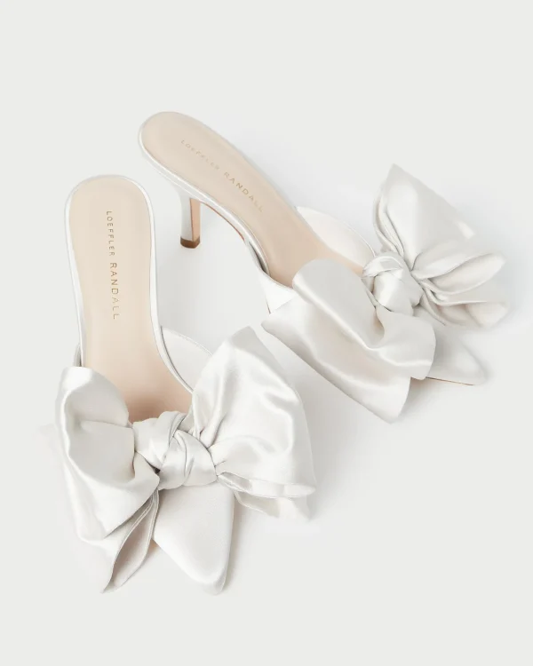 Cheap Margot Moiré Bow Mule FOR THE BRIDE | Pumps & Mules