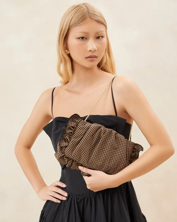 Online Mavis Moiré Ruffle Clutch Event Essentials | Vacation Shop