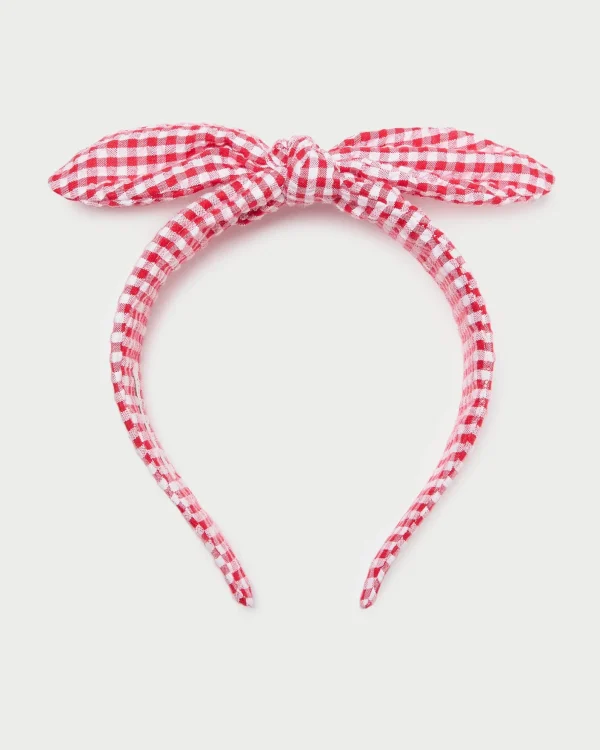 Online Meadow Red Gingham Knot Headband Accessories
