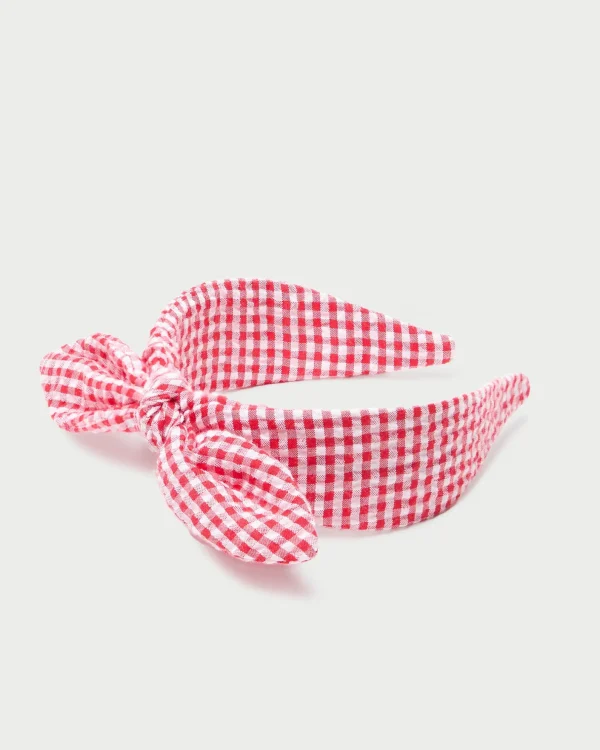 Online Meadow Red Gingham Knot Headband Accessories