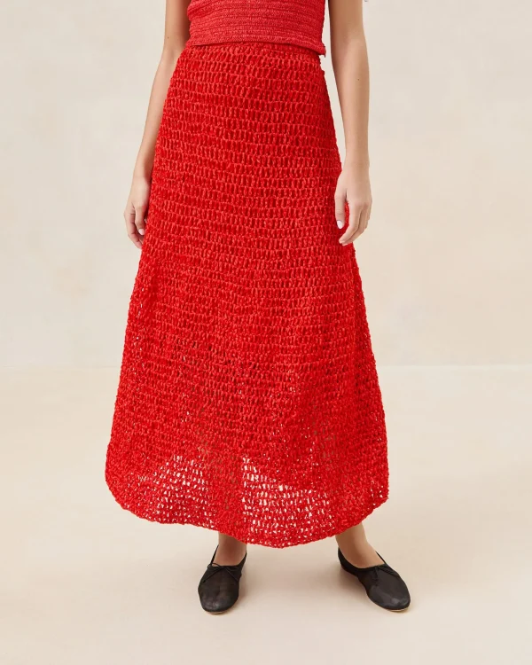 Flash Sale Meredith Poppy Woven Ribbon Skirt Vacation Shop | Matching Sets