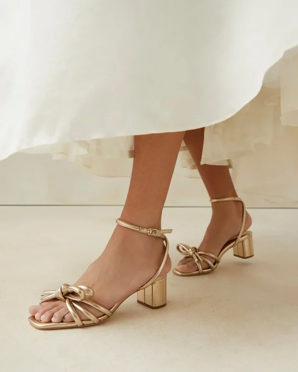 Online Mikel Bow Mid-Heel Sandal SOMETHING BLUE | FOR THE BRIDE