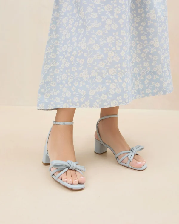 Online Mikel Bow Mid-Heel Sandal SOMETHING BLUE | FOR THE BRIDE