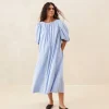Store Mimi Blue Puff-Sleeve Dress Jessie Loves | Dresses