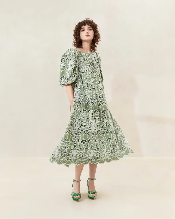 Store Mimi Blue Puff-Sleeve Dress Jessie Loves | Dresses