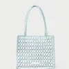 Store Missy Blue/Cream Crochet Tote Totes