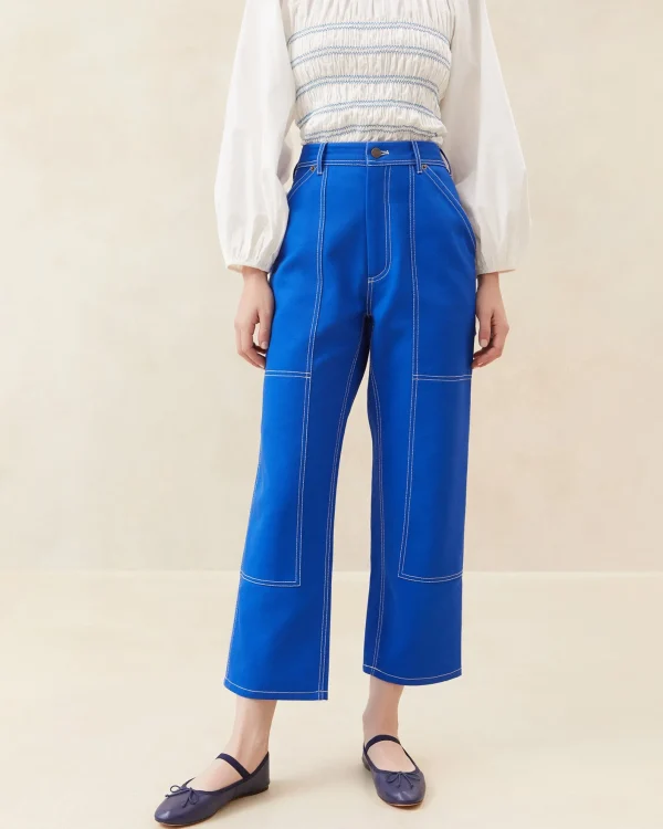 Best Sale Molly Blue Denim Carpenter Pant Bottoms