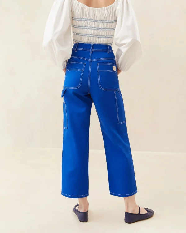Best Sale Molly Blue Denim Carpenter Pant Bottoms