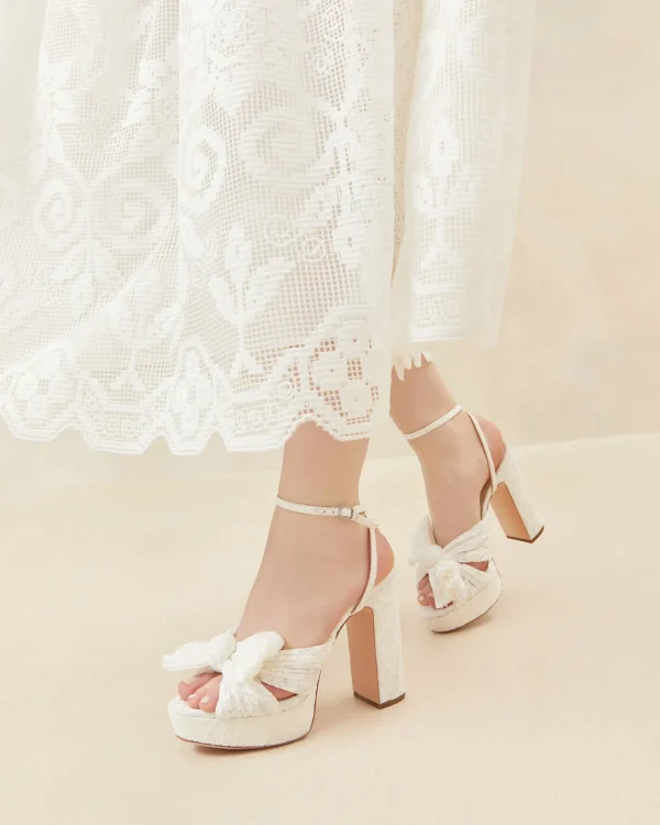 Sale Natalia Platform Bow Heel FOR THE BRIDE | Heeled Sandals