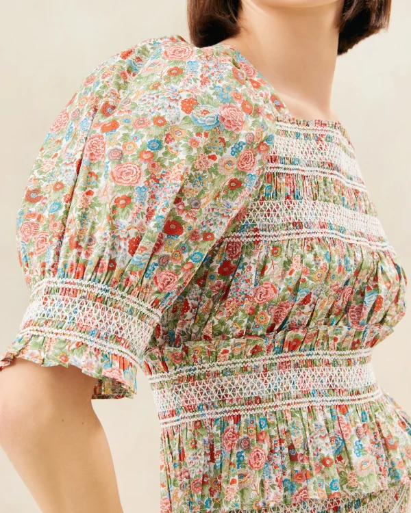 Hot Nicola Cream Floral Cinched Blouse Jessie Loves | Matching Sets