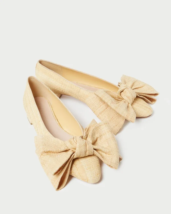Clearance Noa Natural Raffia Bow Flat Casual Staples | Vacation Shop