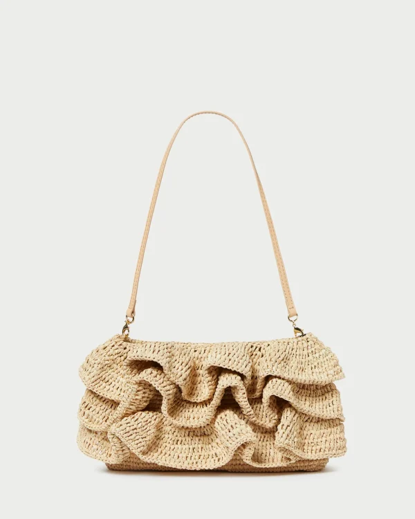 Store Odette Natural Ruffle Clutch Clutches