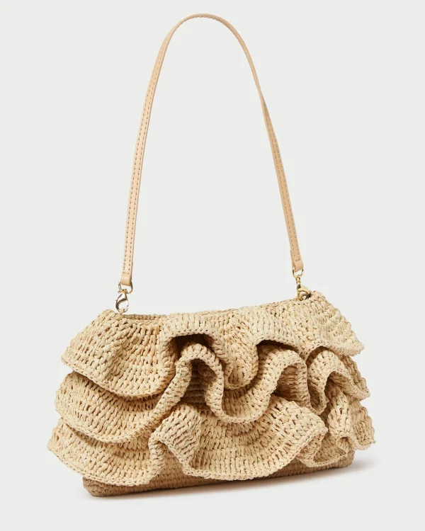 Store Odette Natural Ruffle Clutch Clutches