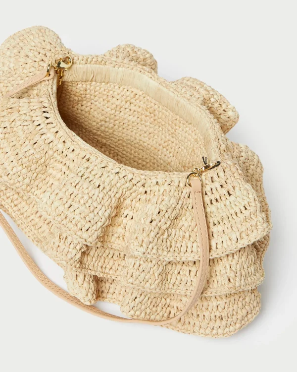 Store Odette Natural Ruffle Clutch Clutches