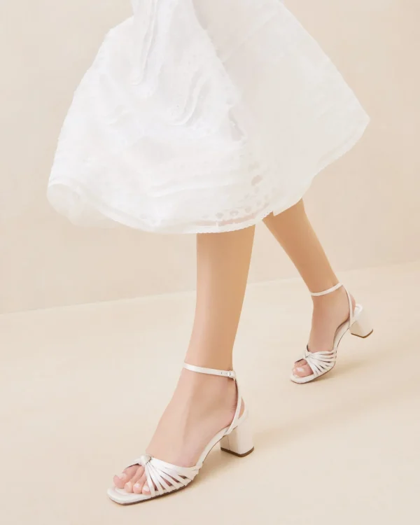 Store Olivia Knot Mid-Heel Sandal SOMETHING BLUE | FOR THE BRIDE