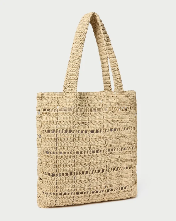 Outlet Orion Blue/White Raffia Tote Casual Staples | Totes