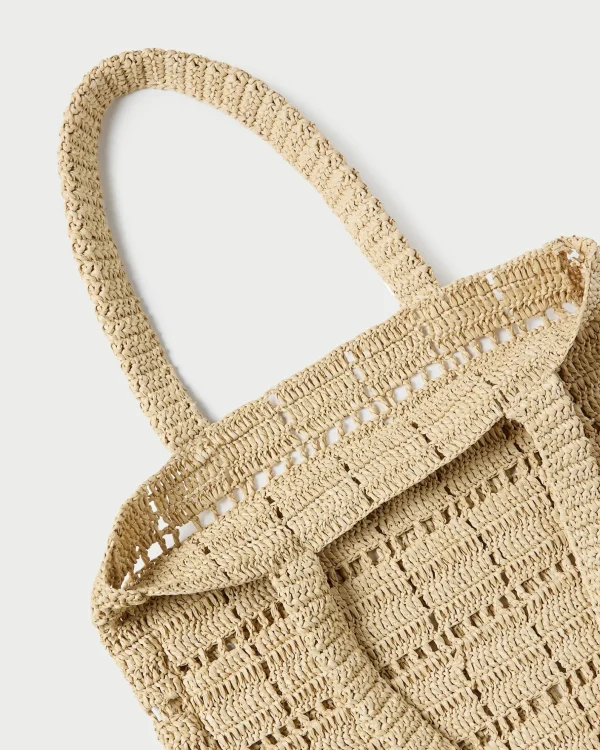 Outlet Orion Blue/White Raffia Tote Casual Staples | Totes
