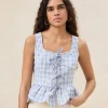 Clearance Pilar Blue Gingham Ruffle Top Jessie Loves | Tops
