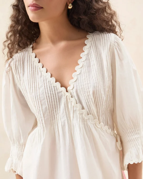 Shop Sasha White Wrap Blouse Tops